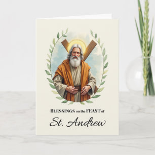 St. Andrew Feast Day Blessings Leafy Wreath Card