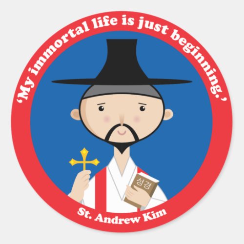 St Andrew Kim Classic Round Sticker