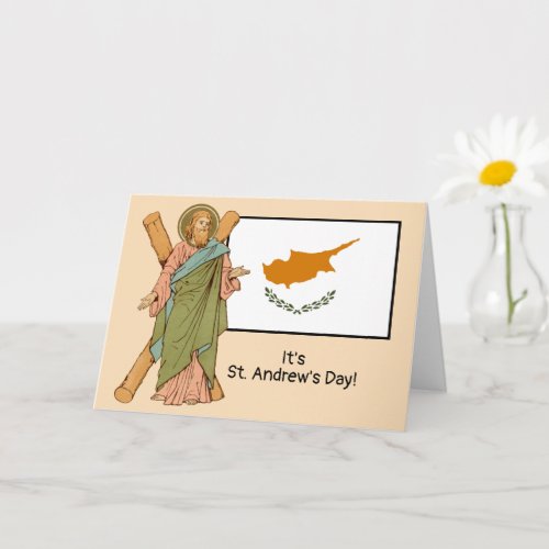 St Andrew RLS 01 with Flag of Cyprus Feast Day  Card