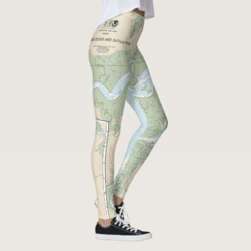 St Andrew Sound and Satilla River Nautical Chart Leggings