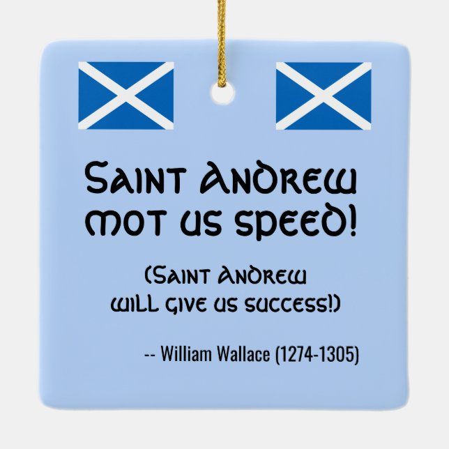 St. Andrew the Apostle and the Flag of Scotland Ceramic Ornament (Back)