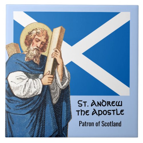 St Andrew the Apostle and the Flag of Scotland Ceramic Tile