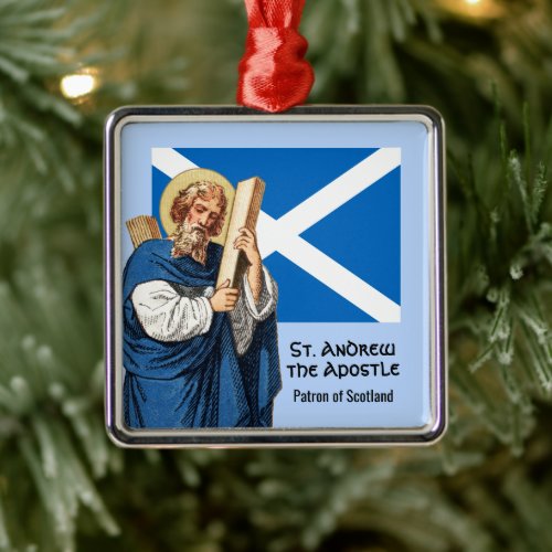St Andrew the Apostle and the Flag of Scotland Metal Ornament