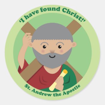 St. Andrew The Apostle Classic Round Sticker by happysaints at Zazzle