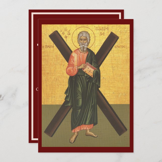 St. Andrew the Apostle icon prayer card (Front/Back)