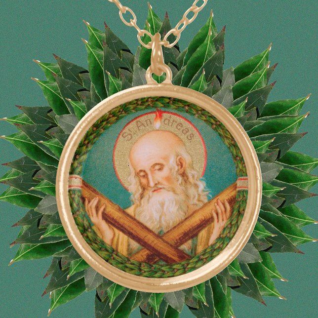 St. Andrew the Apostle (JMAS 02) Gold Plated Necklace (Creator Uploaded)