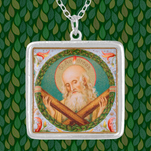 St. Andrew the Apostle (JMAS 02) Silver Plated Necklace