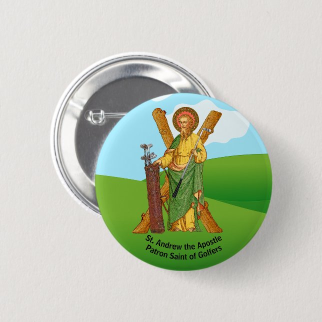 St. Andrew the Apostle, Patron of Golfers Button (Front & Back)