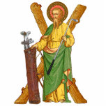 St. Andrew the Apostle, Patron of Golfers Cutout<br><div class="desc">Need help with your golf game? Place yourself under the patronage of St. Andrew the Apostle, patron saint of golfers! Here, St. Andrew (1st century) is clad in a yellow robe and green mantle with a pinkish lining. He shoulders a golf club with his left hand and steadies his golf...</div>