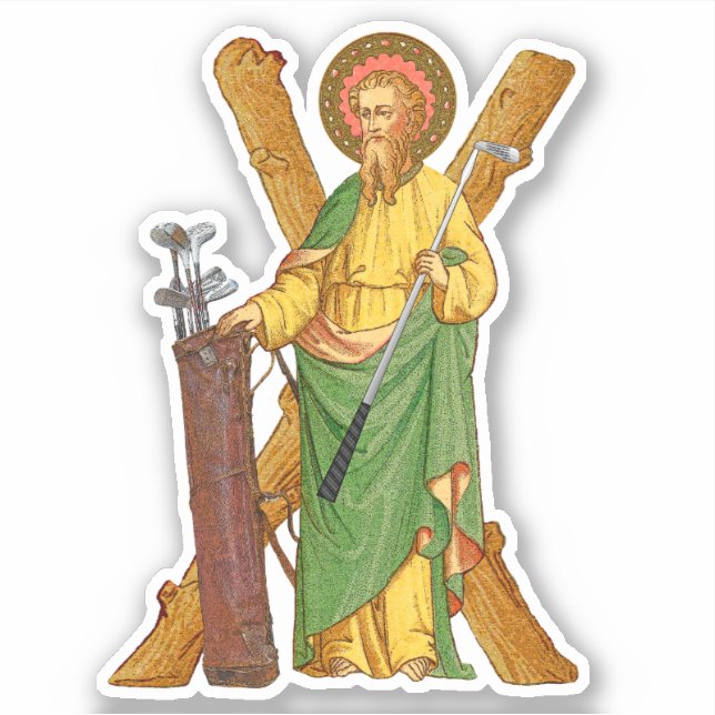 St. Andrew the Apostle, Patron of Golfers Sticker (Front)