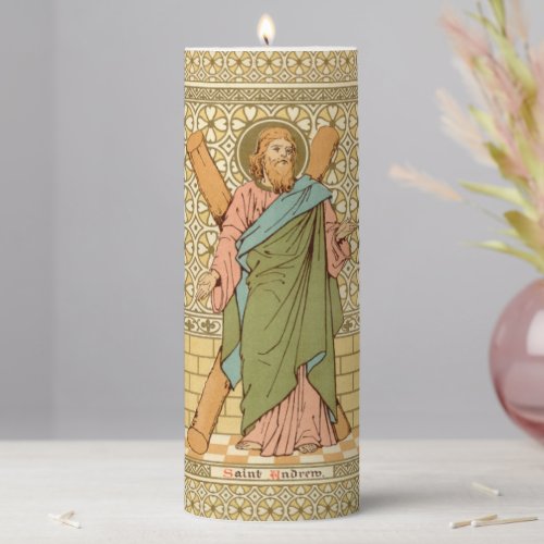St Andrew the Apostle RLS 01 3x8 Pillar Candle