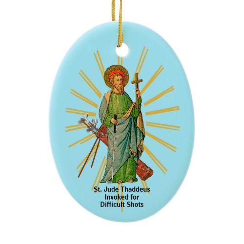 St. Andrew the Apostle / St. Jude Thaddeus Golfer Ceramic Ornament