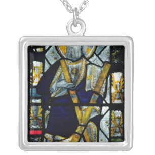 St. Andrew with Saltire Cross, British Silver Plated Necklace