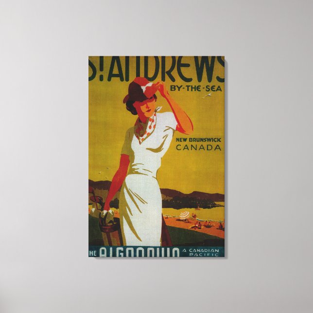 St. Andrews Algonquin Vintage PosterEurope Canvas Print (Front)