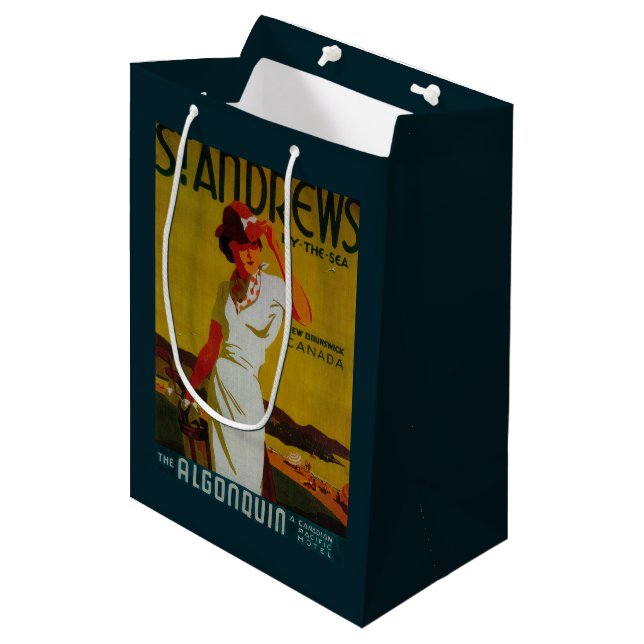 St. Andrews Algonquin Vintage PosterEurope Medium Gift Bag (Front Angled)