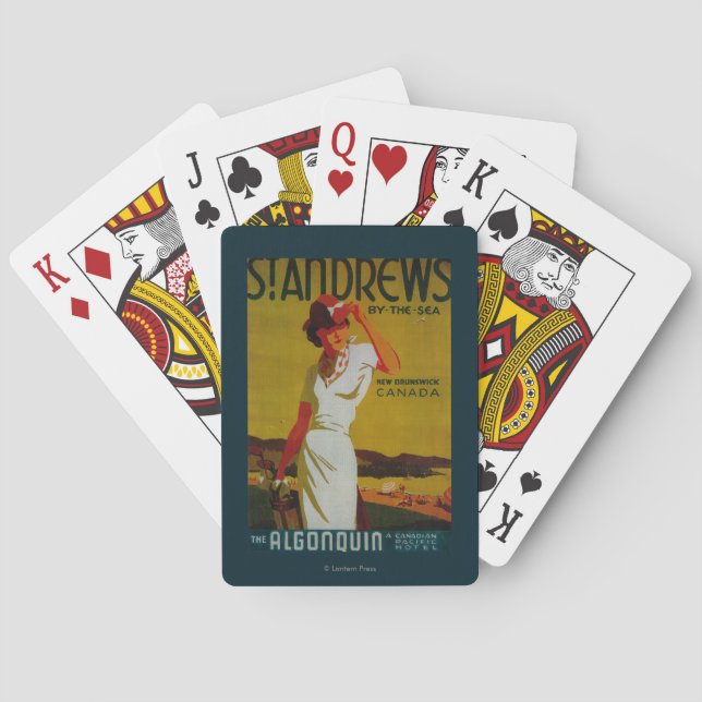St. Andrews Algonquin Vintage PosterEurope Poker Cards (Back)
