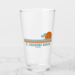 St. Andrews Beach Georgia Sun Palm Trees Glass