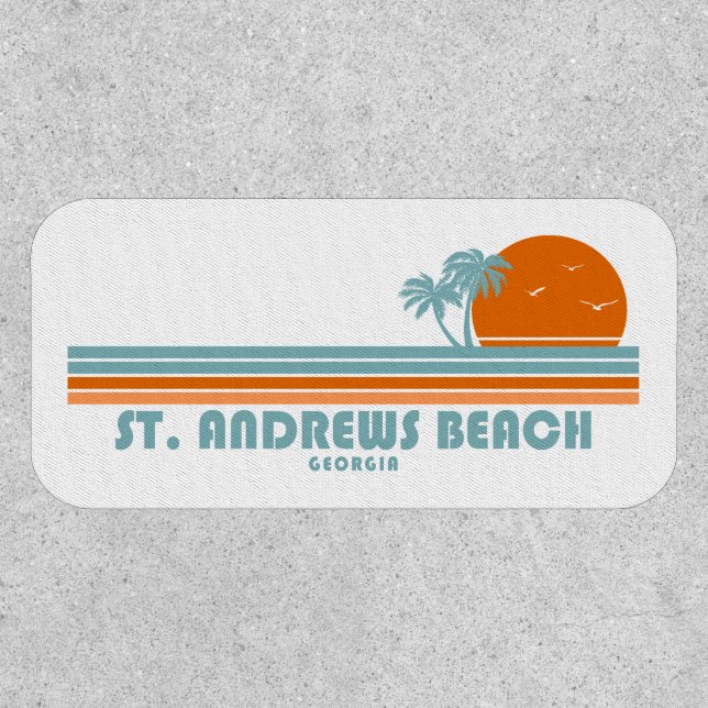 St. Andrews Beach Georgia Sun Palm Trees Patch (Front)