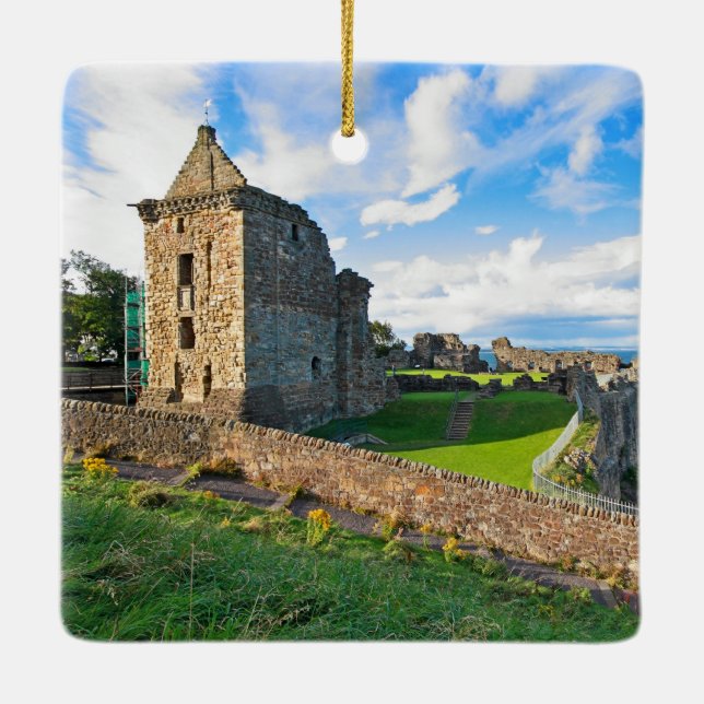 St Andrews Castle, Scotland Ceramic Ornament (Back)