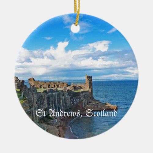 St Andrews Castle Scotland Ceramic Ornament