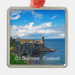 St Andrews Castle, Scotland Metal Ornament