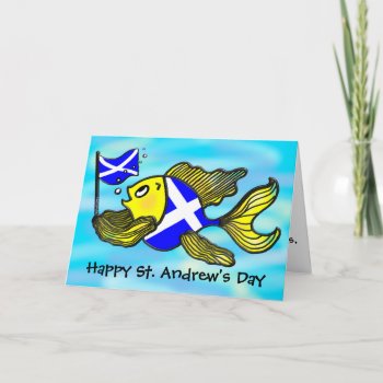St. Andrew's Day Greeting Card Funny Cartoon by FabSpark at Zazzle