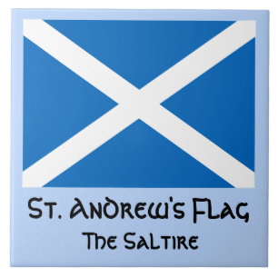 St. Andrew's Flag, Saltire, or Flag of Scotland Ceramic Tile