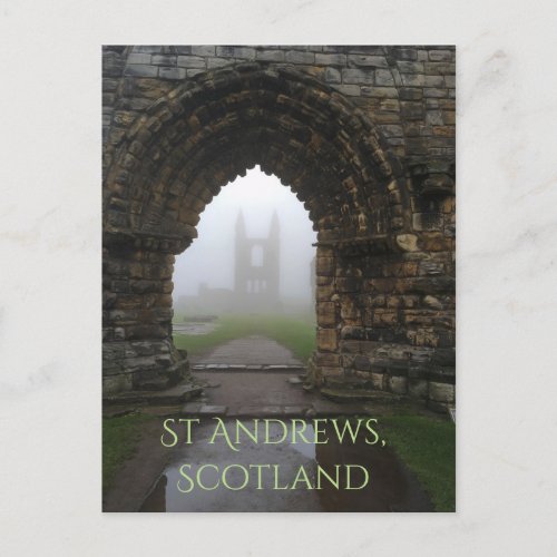 St Andrews Scotland Cathedral Arches in Dense Fog Postcard