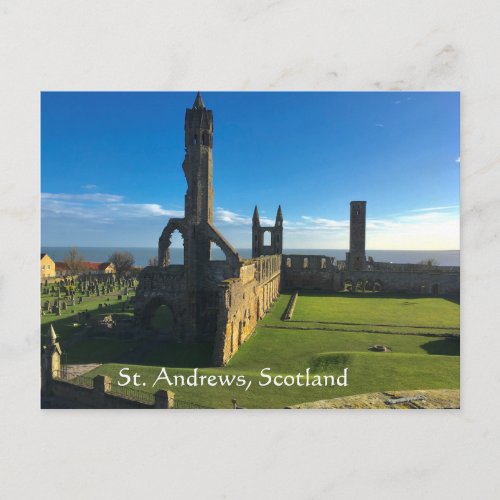 St Andrews Scotland Cathedral Ruins in Sun Postcard