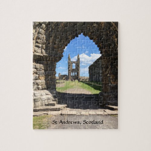 St Andrews Scotland Cathedral Ruins Towers Archway Jigsaw Puzzle
