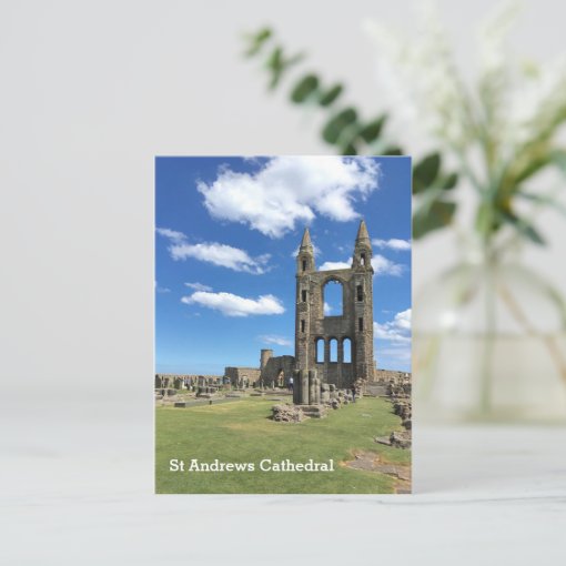 St Andrews Scotland Cathedral Ruins Towers in Sun Postcard | Zazzle