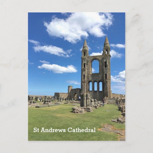 St Andrews Scotland Cathedral Ruins Towers in Sun Postcard