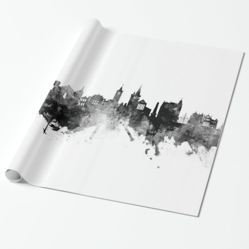 St Andrews Scotland Skyline Black White Wrapping Paper