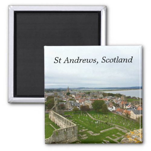 St Andrews Town Aerial View from Cathedral Tower Magnet