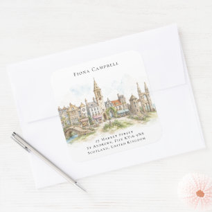 St Andrews Watercolor Return Address Label