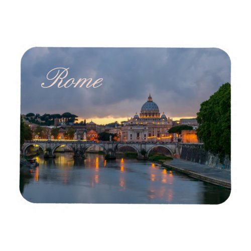 St Angelo Bridge St Peters Basilica Rome Magnet
