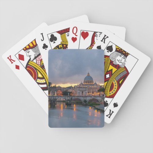 St Angelo Bridge St Peters Basilica Rome Poker Cards