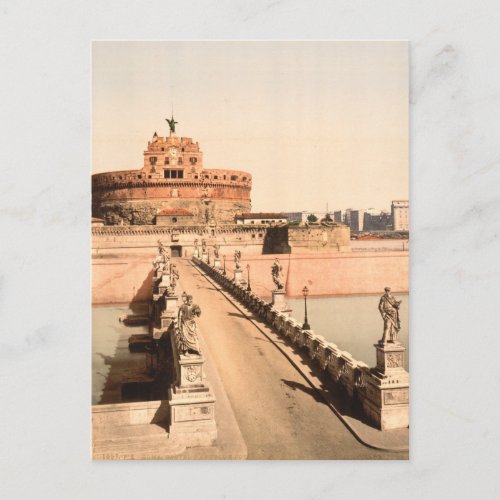 St Angelo Castle and Bridge Rome Lazio Italy Postcard