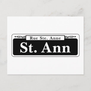St. Ann St., New Orleans Street Sign Postcard