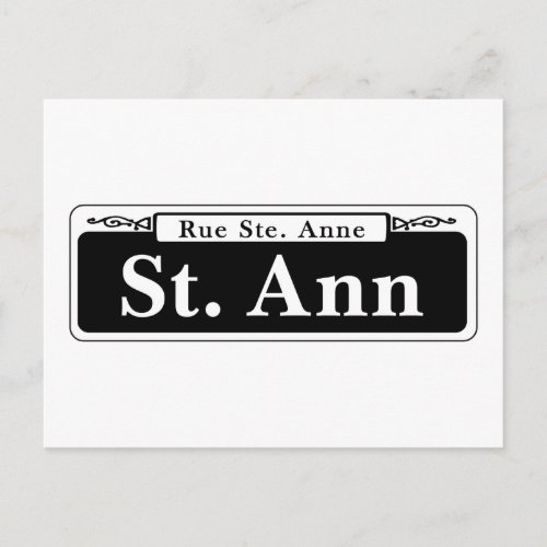 St Ann St New Orleans Street Sign Postcard