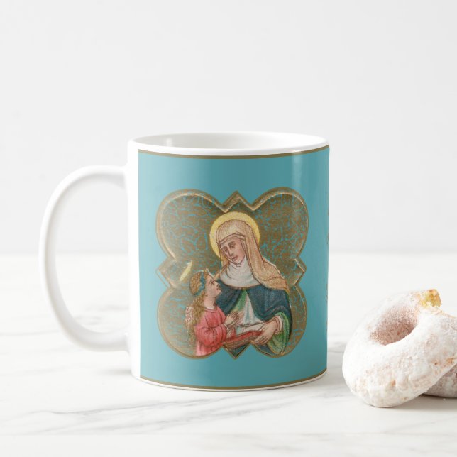 St. Anne and the BVM in a Barbed Quatrefoil (BK67) Coffee Mug (With Donut)
