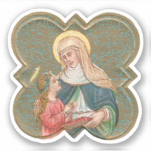 St Anne and the BVM in a Barbed Quatrefoil BK67 Sticker