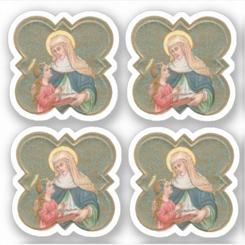 St Anne and the BVM in a Barbed Quatrefoil BK67 Sticker