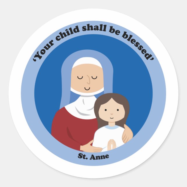 St. Anne Classic Round Sticker (Front)