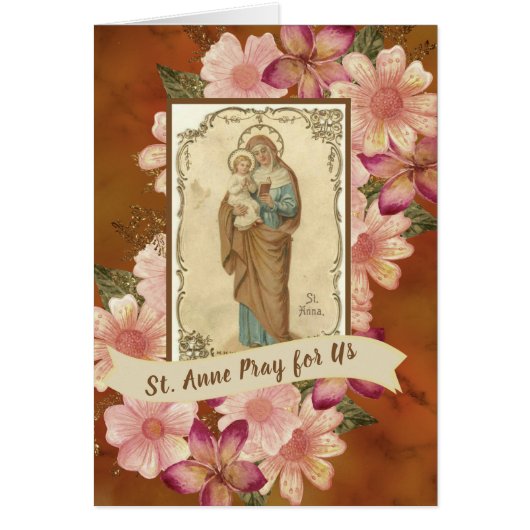 St. Anne holding Blessed Virgin Mary Floral (Front)