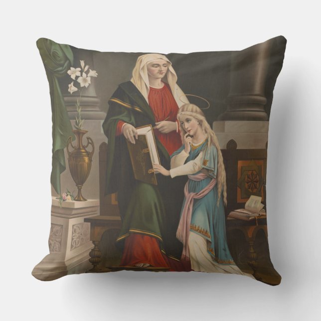 ST. ANNE - ST. PHILOMENA THROW PILLOW (Front)