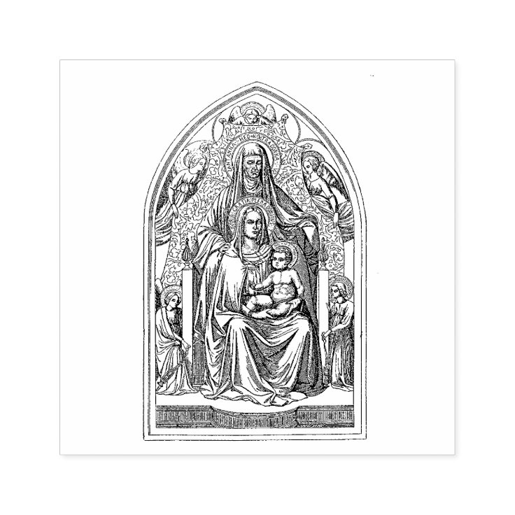 St. Anne with Blessed Virgin Mary Jesus Catholic Rubber Stamp Zazzle