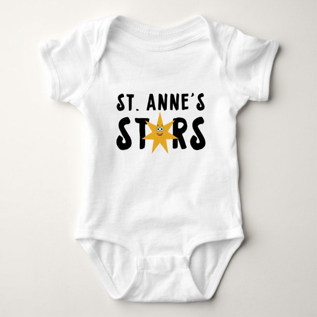 St. Anne's Stars Baby One-Piece Baby Bodysuit (Front)
