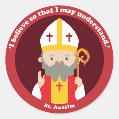 St Anselm Classic Round Sticker
