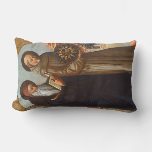 St Anthony Abbot _ Jacopo Bellini Fine Art Lumbar Pillow